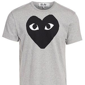 Comme des Garçons PLAY Printed Cotton Tee Grey Black XXL